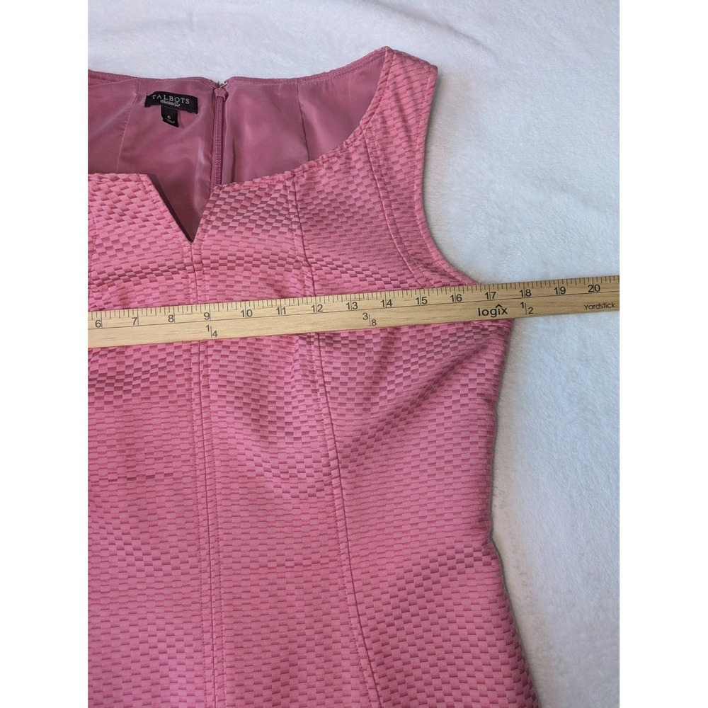 Talbots Cotton Silk Sleeveless Pink Dress Size 6 Knee Length Lined Sheath Career - Picture 4 of 10